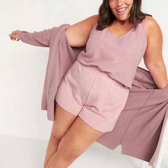 Old Navy High-Waisted Cozy-Knit Pajama Shorts for Women -- 4-inch inseam New - Picture 3 of 6